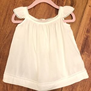 Bonpoint Size 3 White Ruffle Cap Sleeve Top